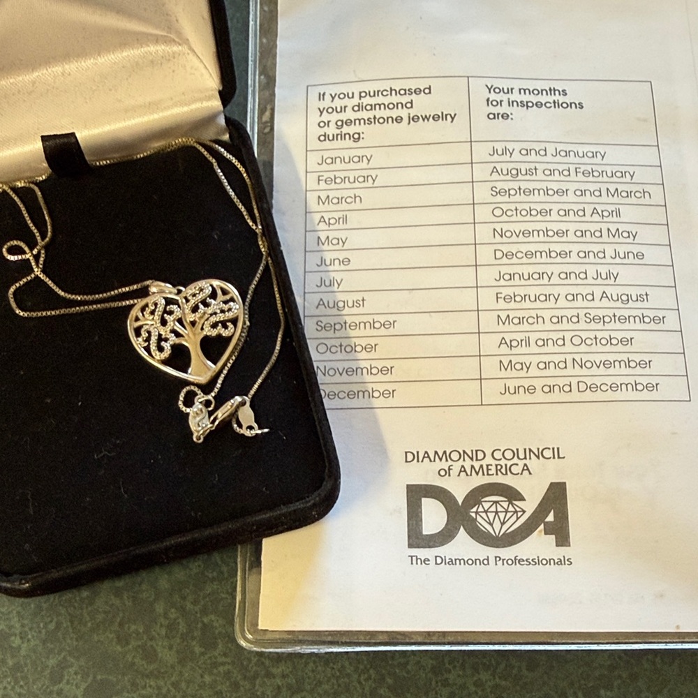 Jane Seymour Sterling Silver open heart diamond necklace - Picture 6 of 6